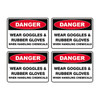 Danger Sign - Wear Goggles & Rubber Gloves SSD-1485