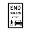 Regulatory End Shared Zone Sign - 450 x 750mm R4-5A