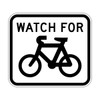 Regulatory Watch For Bicycles Sign - 900 x 800mm G9-57A