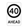 Speed Limit KM/H Ahead Regulatory Sign - 600 x 1000mm Rectangle  - km/h G9-79B