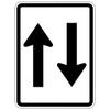 Regulatory Two Way (Symbolic) Arrow Sign - 600 x 800mm R2-11B