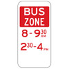 Parking Bus Zone (No Arrow) Sign - 225 x 450mm R5-20