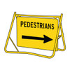 Pedestrians RIGHT Arrow Swing Sign Set (Complete) 900 x 600mm SS-T8-2AR