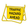Traffic Hazard Ahead (T1-10A) Swing Sign Set (Complete) 900 x 600mm SS-T1-10A
