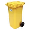 240L Yellow Heavy Duty Wheelie Bin - Complete 10459