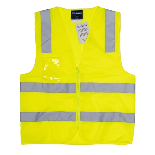 Industra Unisex Hi-Vis Safety Day & Night Use Zip Vest with ID Pocket IN-1006
