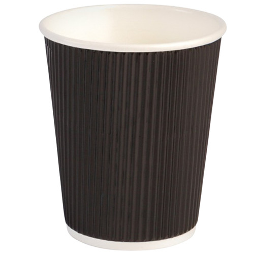 12OZ Black Ripple Wrap Paper Cup - Carton 500 12OZ Black Ripple Wrap Paper Cup - Carton 500