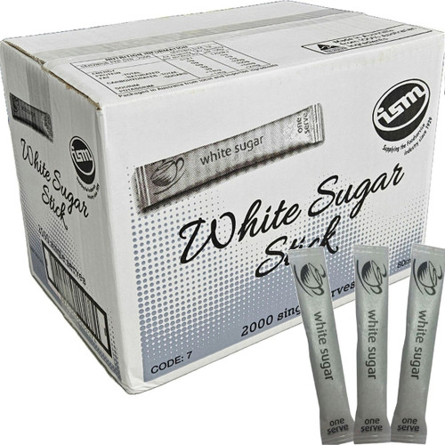 ISM White Sugar Pencil Sticks Silver - Carton of 2000 ISM White Sugar Pencil Sticks Silver - Carton of 2000