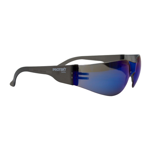 Protekt Saturn Safety Glasses - Grey Lens Blue Mirror Protekt Saturn Safety Glasses - Grey Lens Blue Mirror