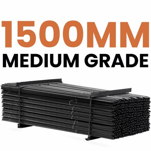Construktor Steel Star Pickets Medium Grade Black - 1500mm