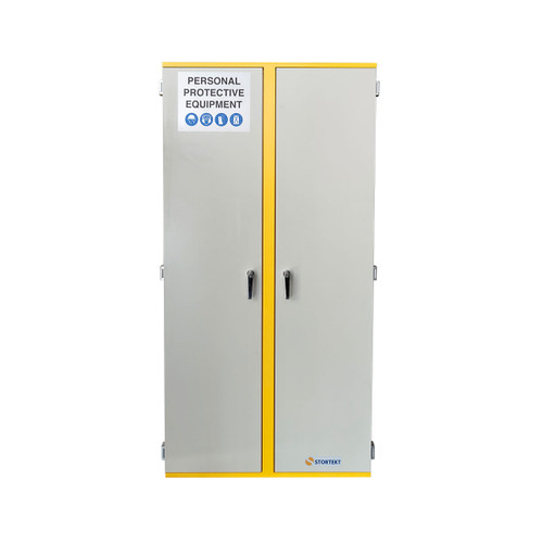 Stortekt Double Door PPE Storage Cabinet - 6 Shelves and Hanging Rail Stortekt Double Door PPE Storage Cabinet - 6 Shelves and Hanging Rail