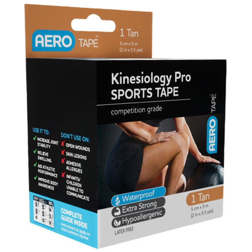 AEROTAPE Tan Kinesiology Pro Sports Tape 5cm x 5m AEROTAPE Tan Kinesiology Pro Sports Tape 5cm x 5m