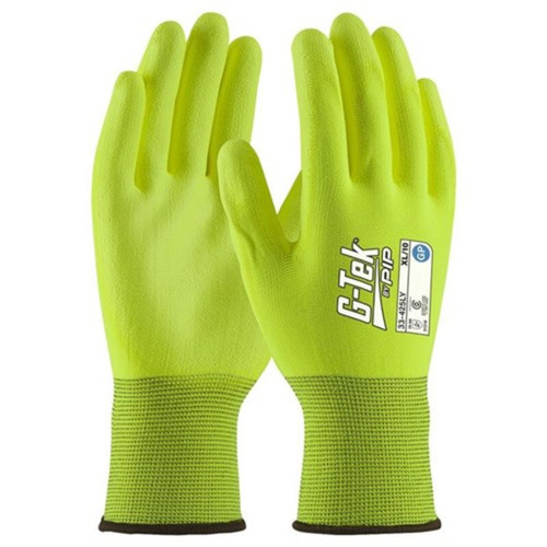 PIP G-Tek 13G Hi-Viz Yellow Gp Palm Dip Glove PIP G-Tek 13G Hi-Viz Yellow Gp Palm Dip Glove