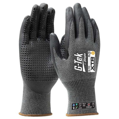 PIP G-Tek Xtr 15G Cut D Palm Dip Dotted Glove PIP G-Tek Xtr 15G Cut D Palm Dip Dotted Glove