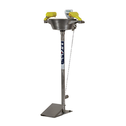 Free Standing Pedestal Mounted Eye/Face Wash Station with Bowl & Foot Treadle Free Standing Pedestal Mounted Eye/Face Wash Station with Bowl & Foot Treadle