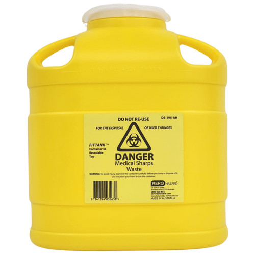 AEROHAZARD Sharps Disposal Container 5L AEROHAZARD Sharps Disposal Container 5L