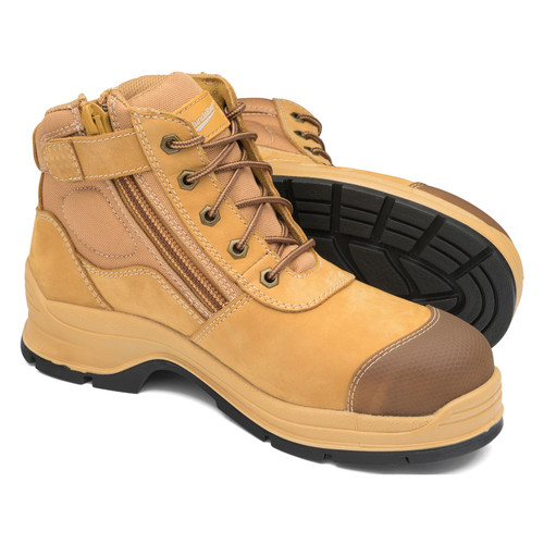 Blundstone Wheat Nubuck Leather Zip Side Ankle Safety Hiker Boots Blundstone Wheat Nubuck Leather Zip Side Ankle Safety Hiker Boots