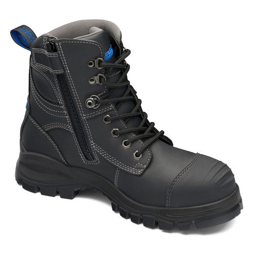 Blundstone Black Water Resistant Leather Zip Side Ankle High Safety Boots Blundstone Black Water Resistant Leather Zip Side Ankle High Safety Boots