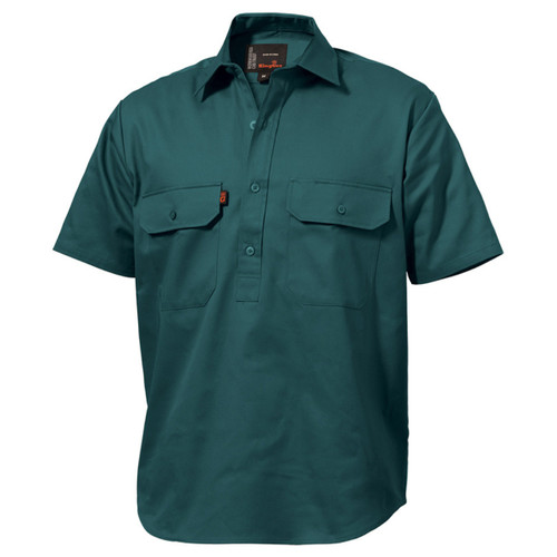 King Gee Originals Short Sleeve Closed Front Cotton Drill Work Shirt King Gee Originals Short Sleeve Closed Front Cotton Drill Work Shirt