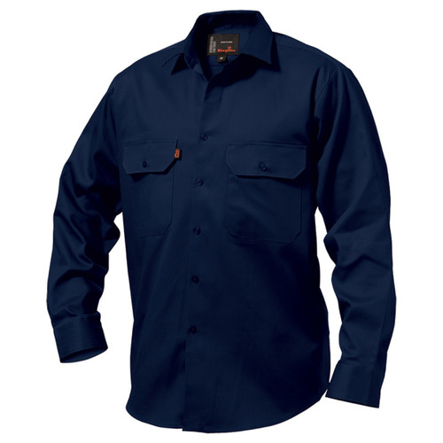 King Gee Originals Long Sleeve Open Front Cotton Drill Work Shirt King Gee Originals Long Sleeve Open Front Cotton Drill Work Shirt