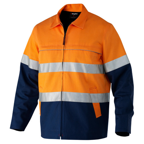 King Gee Originals Hi-Vis Reflective Cotton Drill Work Jacket King Gee Originals Hi-Vis Reflective Cotton Drill Work Jacket