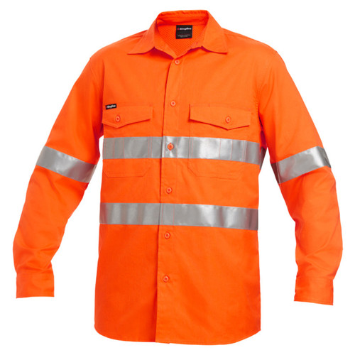 KingGee Workcool 2 Hi-Vis Reflective Long Sleeve Work Shirt KingGee Workcool 2 Hi-Vis Reflective Long Sleeve Work Shirt