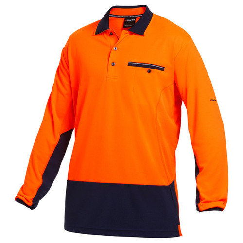 King Gee Workcool Hyperfreeze Hi-Vis Lightweight Long Sleeve Polo King Gee Workcool Hyperfreeze Hi-Vis Lightweight Long Sleeve Polo