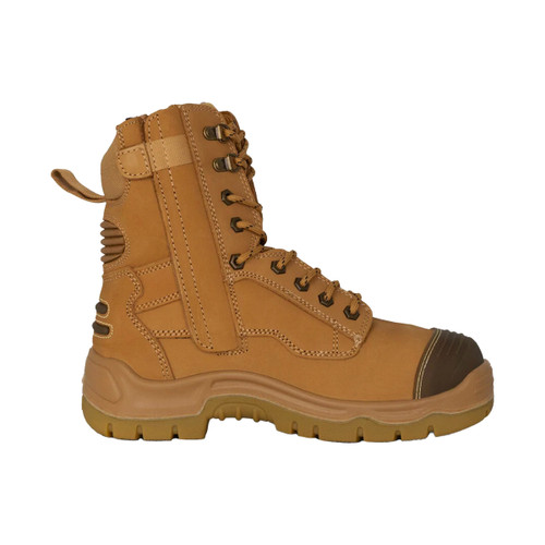 King Gee Phoenix Metguard Zip/Lace Safety Work Boots Wheat 8" King Gee Phoenix Metguard Zip/Lace Safety Work Boots Wheat 8"