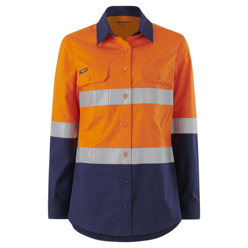 King Gee Womens Workcool Vented Spliced Spliced Shirt Taped Long Sleeve King Gee Womens Workcool Vented Spliced Spliced Shirt Taped Long Sleeve