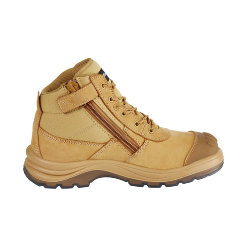 King Gee Tradie Zip/Lace Steel Cap Safety Work Boots 5" - Wheat King Gee Tradie Zip/Lace Steel Cap Safety Work Boots 5" - Wheat