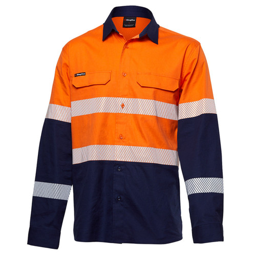 King Gee Workcool Pro Hi-Vis Two Tone Stretch Reflective Work Shirt King Gee Workcool Pro Hi-Vis Two Tone Stretch Reflective Work Shirt