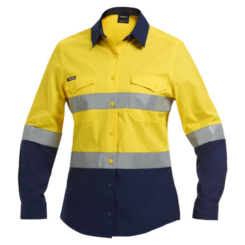 KingGee Womens Workcool 2 Hi-Vis Lightweight Reflective Work Shirt KingGee Womens Workcool 2 Hi-Vis Lightweight Reflective Work Shirt