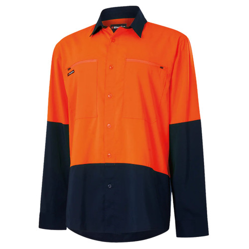 King Gee Drycool Hi Vis Spliced Long Sleeve Shirt King Gee Drycool Hi Vis Spliced Long Sleeve Shirt