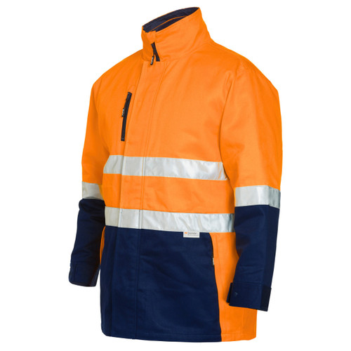 King Gee Originals 3 in 1 Hi-Vis Cotton Drill Reflective Work Jacket 