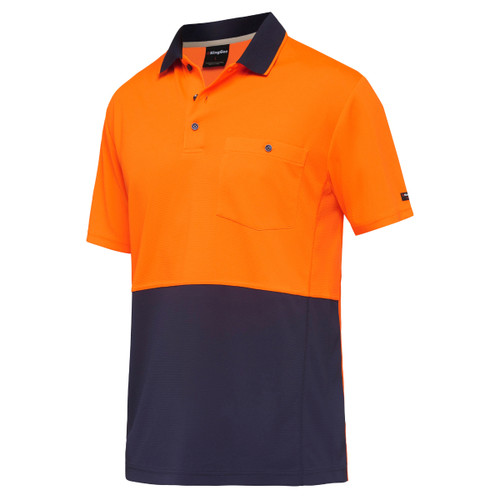 King Gee Workcool Hyperfreeze Hi-Vis Two Tone Short Sleeve Polo Shirt King Gee Workcool Hyperfreeze Hi-Vis Two Tone Short Sleeve Polo Shirt