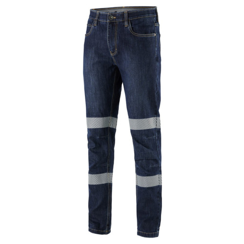 King Gee Mens Urban Coolmax Stretch Slim Reflective Denim Work Jeans King Gee Mens Urban Coolmax Stretch Slim Reflective Denim Work Jeans