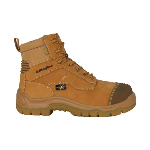 King Gee Mens Phoenix Metguard Composite Toe Safety Work Boots 6" - Wheat 