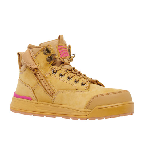 Hard Yakka Womens 3056 Lace Up & Side Zip Safety Boot - Wheat Hard Yakka Womens 3056 Lace Up & Side Zip Safety Boot - Wheat