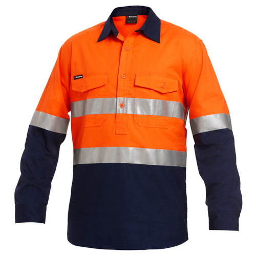 King Gee Workcool 2 Hi-Vis Reflective Closed Front Work Shirt King Gee Workcool 2 Hi-Vis Reflective Closed Front Work Shirt