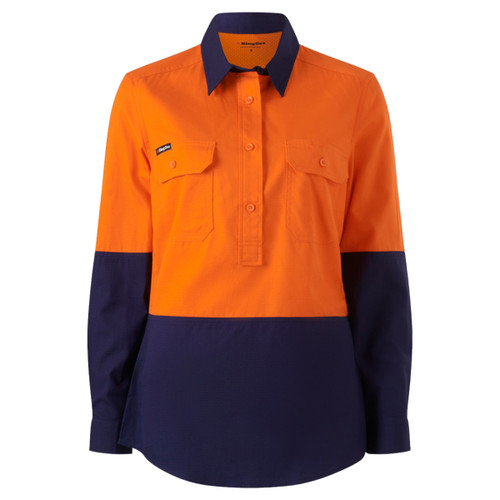 King Gee Womens Workcool Vented Closed Front Spliced Shirt King Gee Womens Workcool Vented Closed Front Spliced Shirt