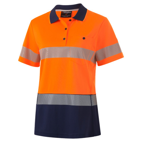 King Gee Womens Workcool Hyperfreeze Spliced Short Sleeve Polo With Segmented Tape King Gee Womens Workcool Hyperfreeze Spliced Short Sleeve Polo With Segmented Tape