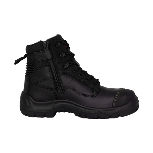 King Gee Mens Phoenix Zip/Lace Composite Safety Work Boots 6" - Black King Gee Mens Phoenix Zip/Lace Composite Safety Work Boots 6" - Black