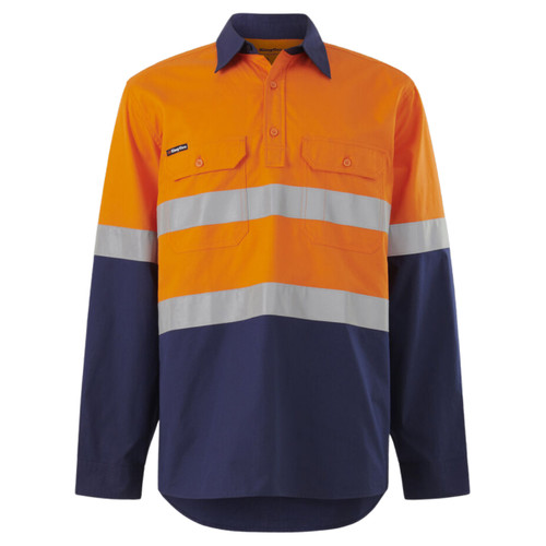 King Gee Workcool Vented Closed Front Spliced Shirt Taped Long Sleeve King Gee Workcool Vented Closed Front Spliced Shirt Taped Long Sleeve