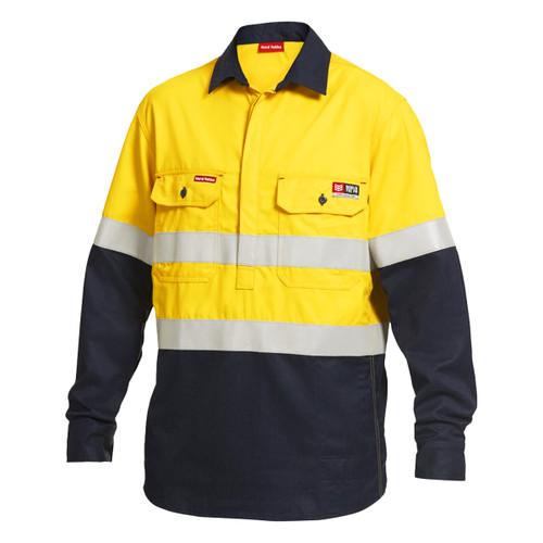 King Gee ShieldTec FR Hi Vis 2 Tone Closed Front Taped Shirt PPE2 King Gee ShieldTec FR Hi Vis 2 Tone Closed Front Taped Shirt PPE2