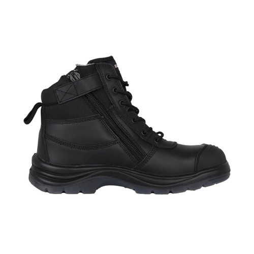King Gee Mens Tradie Zip/Lace Composite Safety Work Boots 6" - Black King Gee Mens Tradie Zip/Lace Composite Safety Work Boots 6" - Black