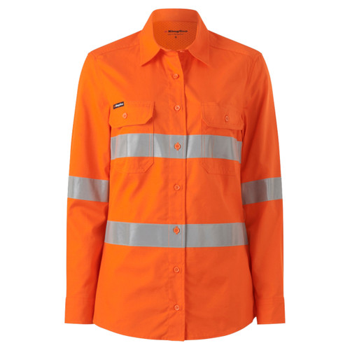 King Gee Womens Workcool Vented Reflective Shirt King Gee Womens Workcool Vented Reflective Shirt