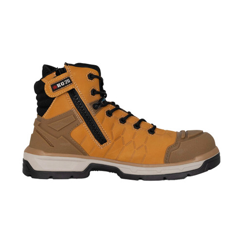 King Gee Mens Quantum Hybrid Zip/Lace Composite Toe Work Boots 5" - Wheat King Gee Mens Quantum Hybrid Zip/Lace Composite Toe Work Boots 5" - Wheat