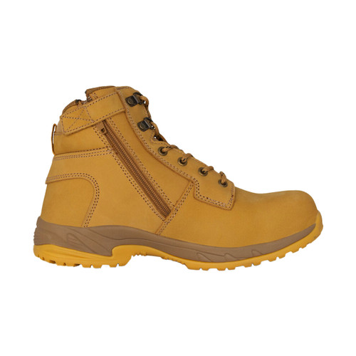 King Gee Womens Tradie Hybrid Zip/Lace Composite Cap Work Boots 6" - Wheat King Gee Womens Tradie Hybrid Zip/Lace Composite Cap Work Boots 6" - Wheat