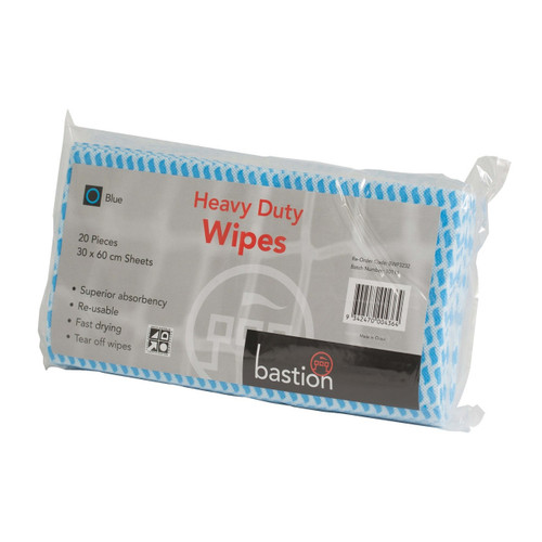 Blue Heavy Duty Cleaning Wipes - 30 x 60cm Sheets - 20 pack CW-335-BL
