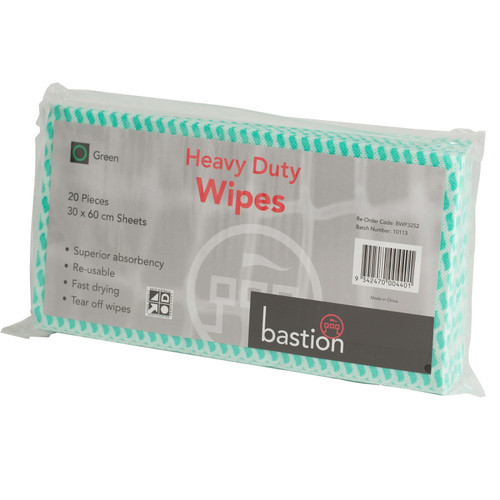 Green Heavy Duty Cleaning Wipes - 30 x 60cm Sheets - 20 pack Green Heavy Duty Cleaning Wipes - 30 x 60cm Sheets - 20 pack